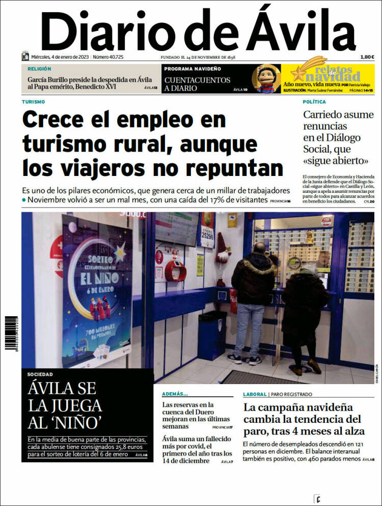 Portada de Diario de Ávila (Spain)