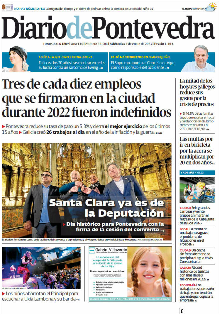 Portada de Diario de Pontevedra (Spain)