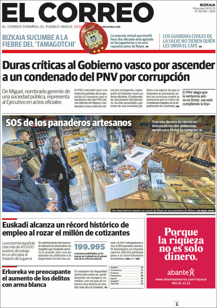 Portada de El Correo (Spain)