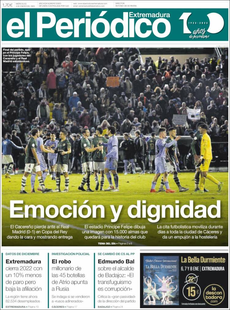 Portada de El Periódico de Extremadura (Spain)