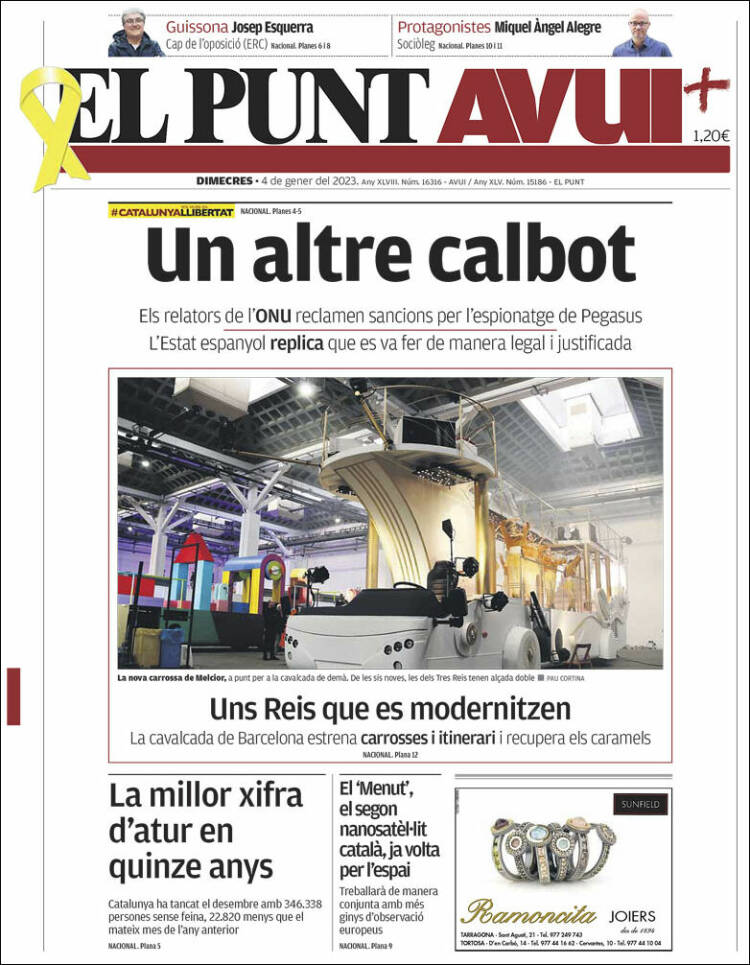 Portada de El Punt Avui (Spain)