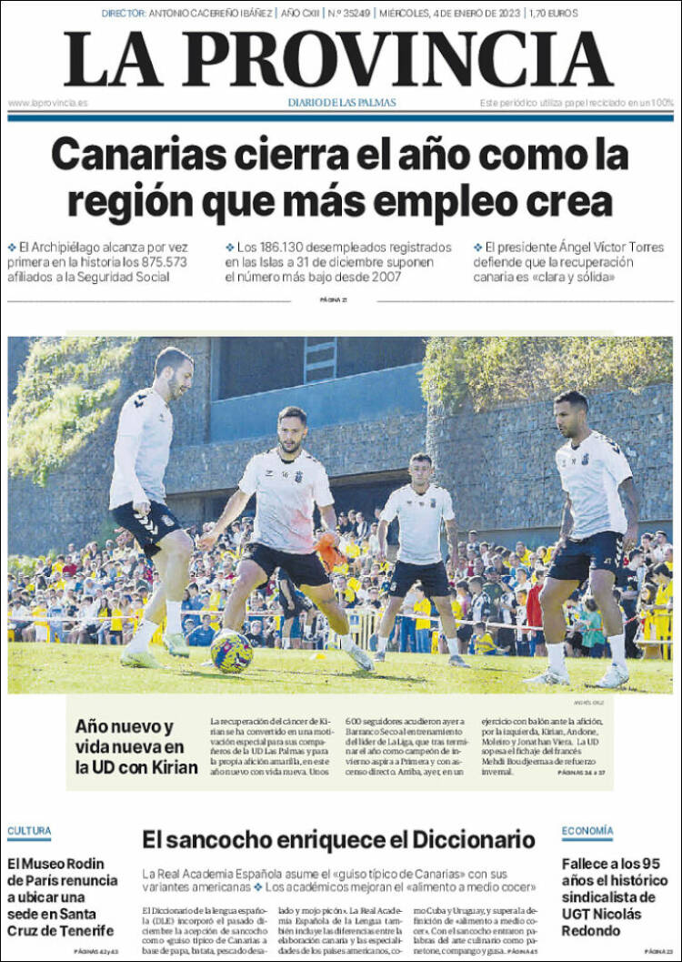 Portada de La Provincia (Spain)