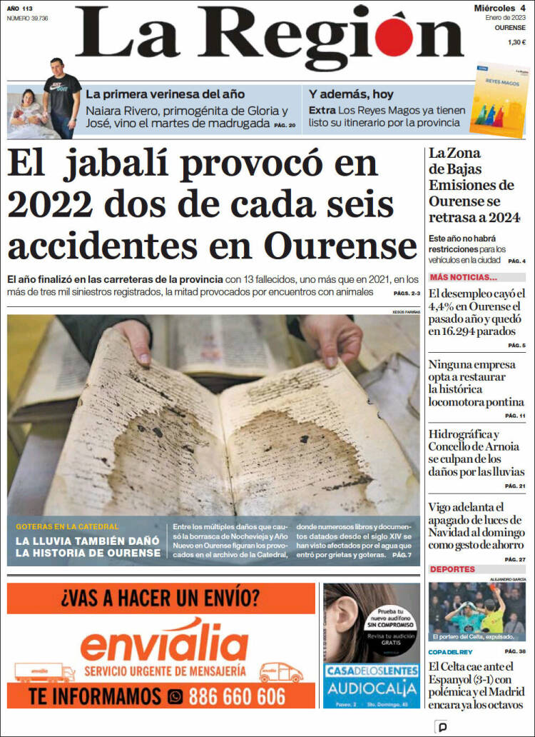 Portada de La Región de Ourense (Spain)