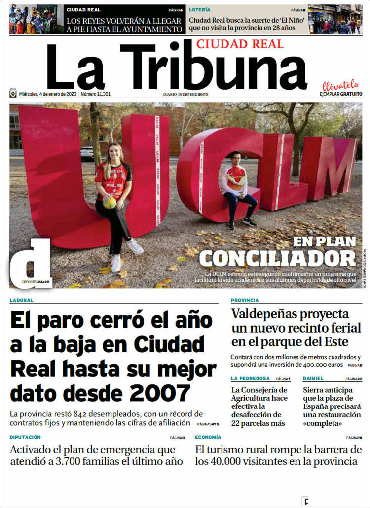 Portada de La Tribuna de Ciudad Real (Spain)