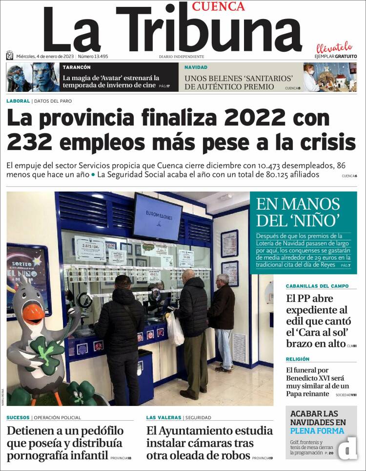 Portada de La Tribuna de Cuenca (Spain)