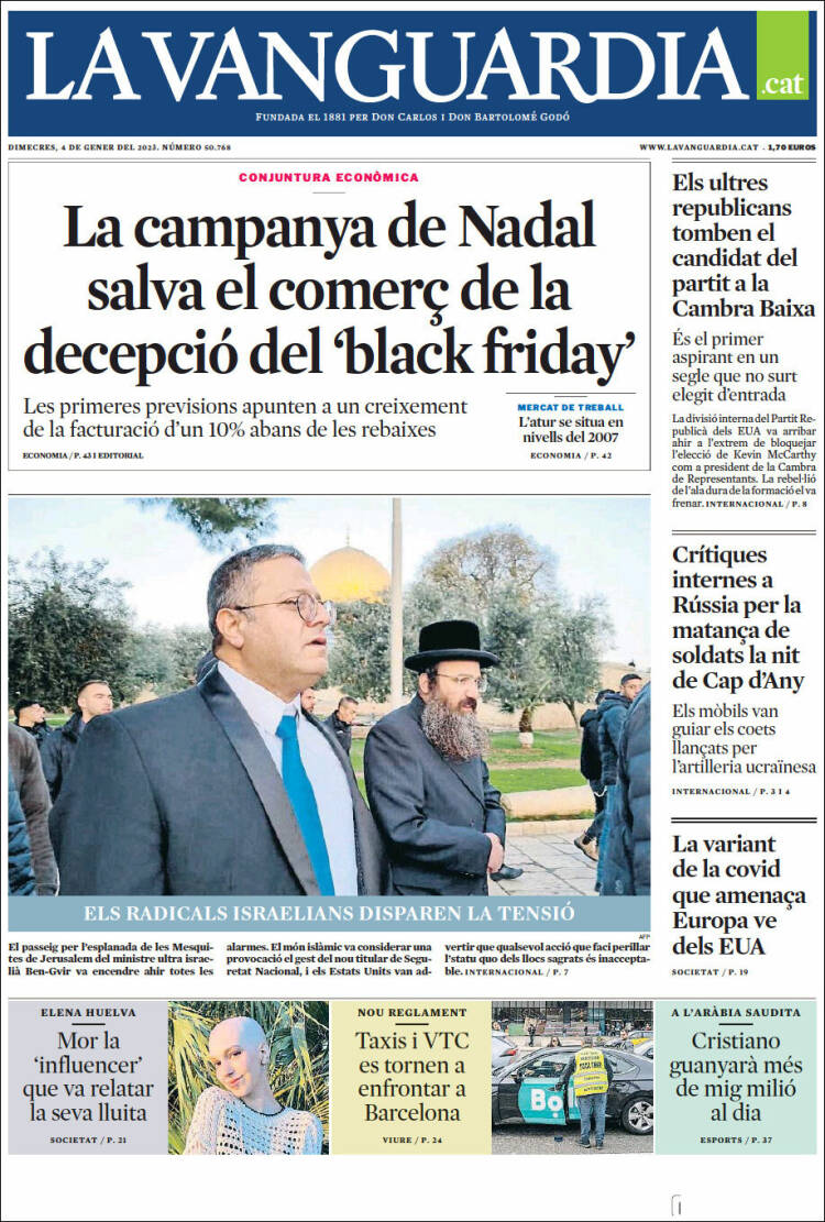 Portada de La Vanguardia (Spain)