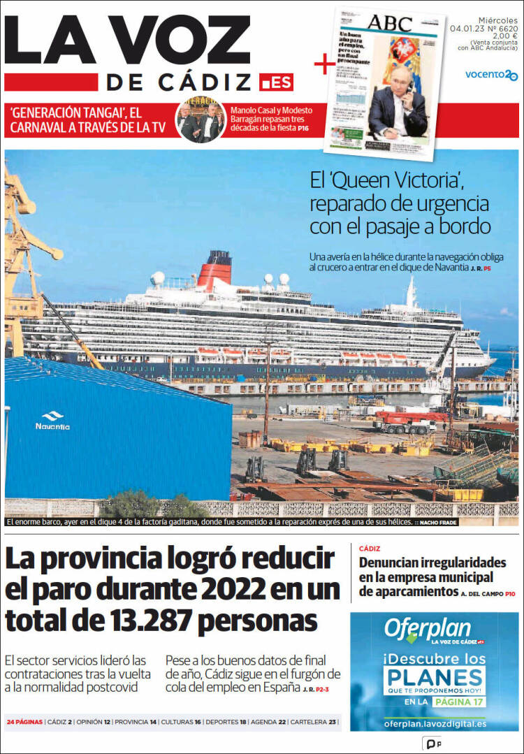 Portada de La Voz de Cádiz (Spain)