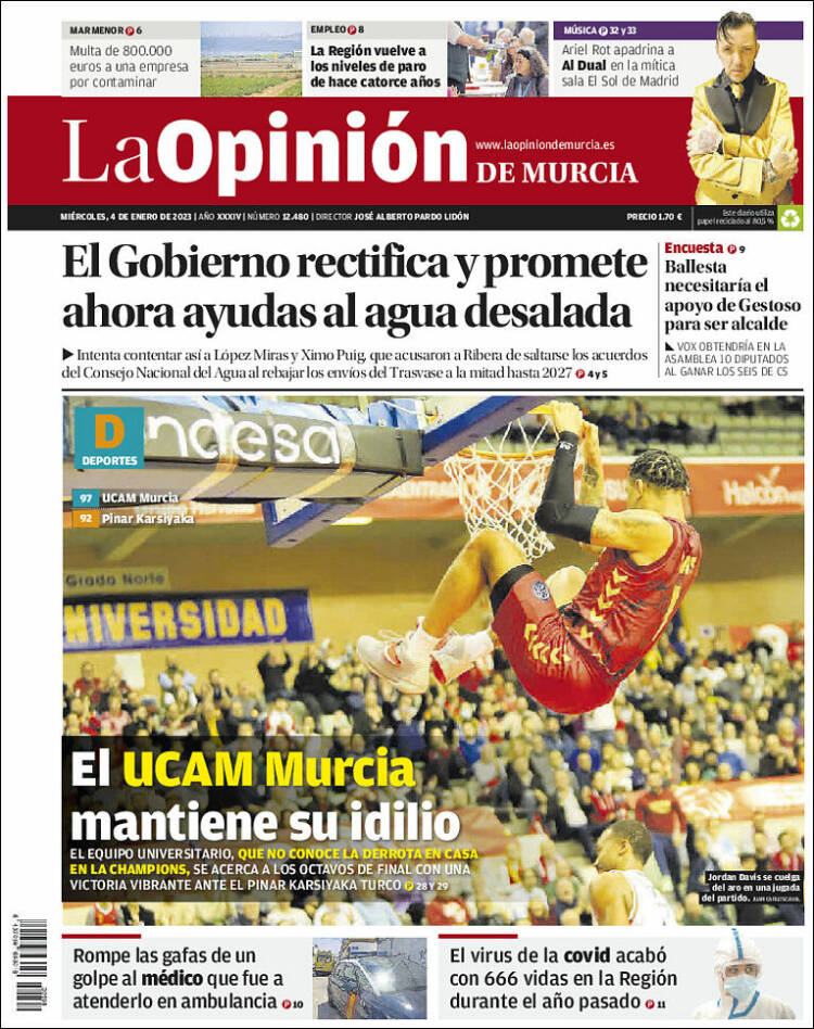 Portada de La Opinión de Murcia (Spain)