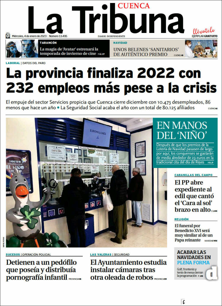 Portada de La Tribuna de Cuenca (Spain)