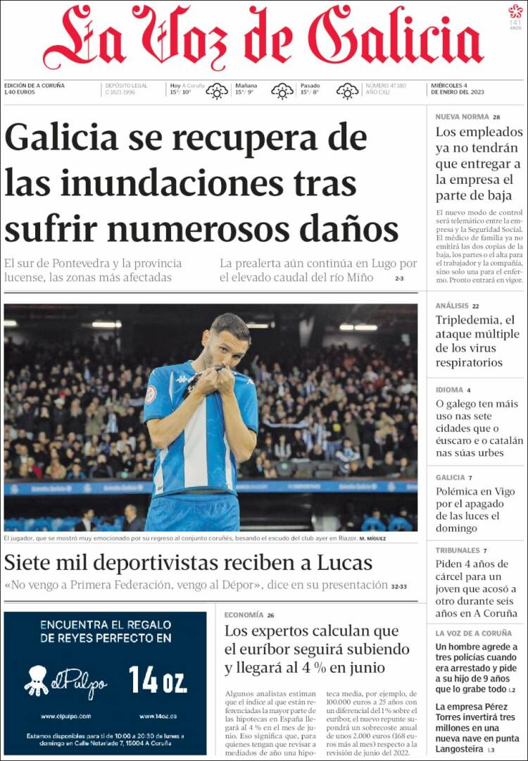 Portada de La Voz de Galicia (Spain)