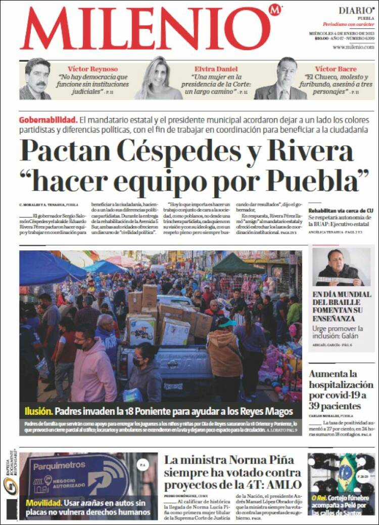 Portada de Milenio de Puebla (México)