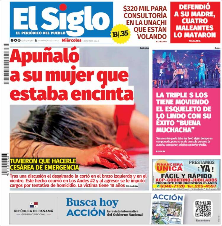 Portada de El Siglo (Panam&aacute;)