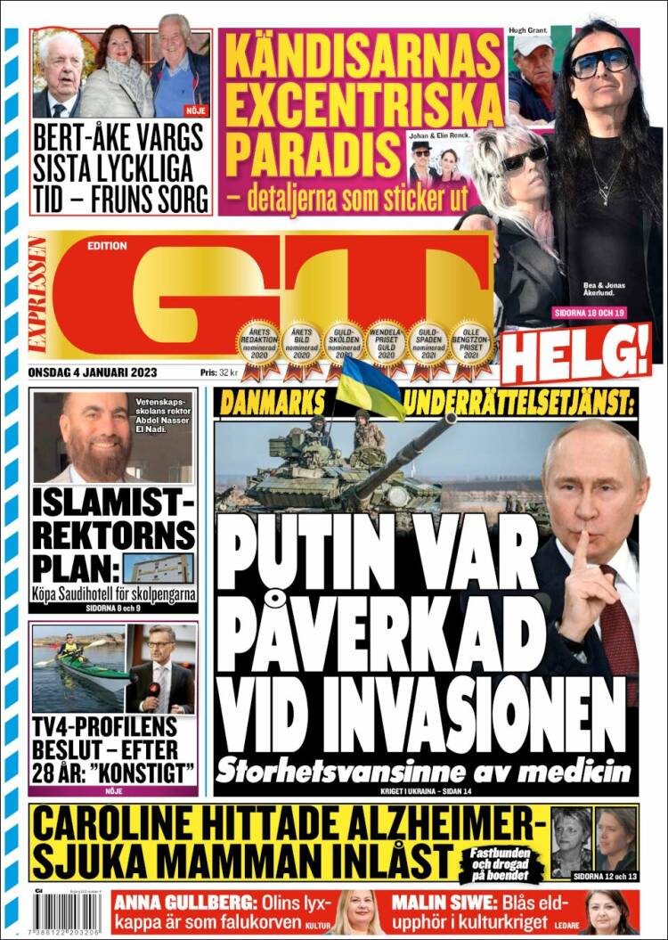 Portada de Göteborgstidningen (Suecia)