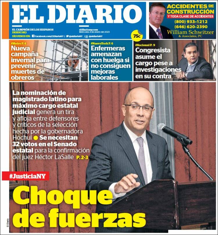 Portada de El Diario NY (USA)