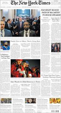 Portada de New York Times (USA)