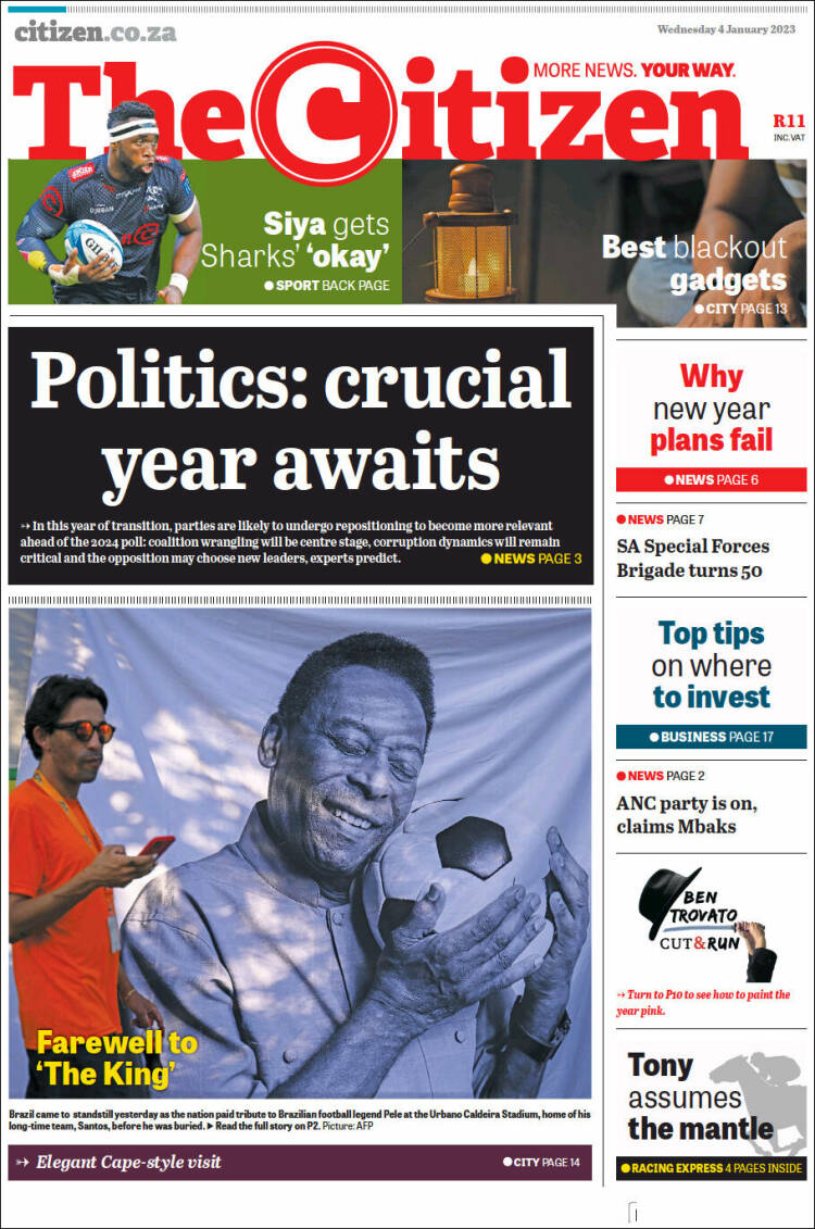 Portada de The Citizen (Sud&aacute;frica)