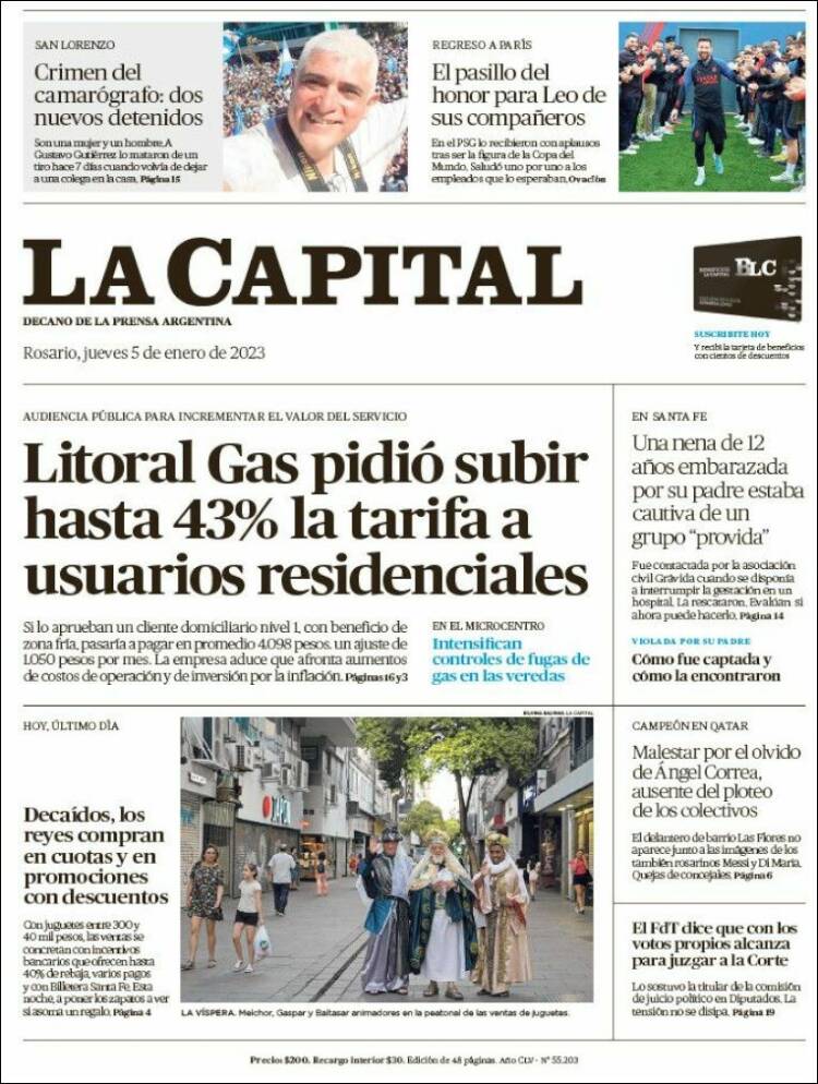 Portada de La Capital - Rosario (Argentina)