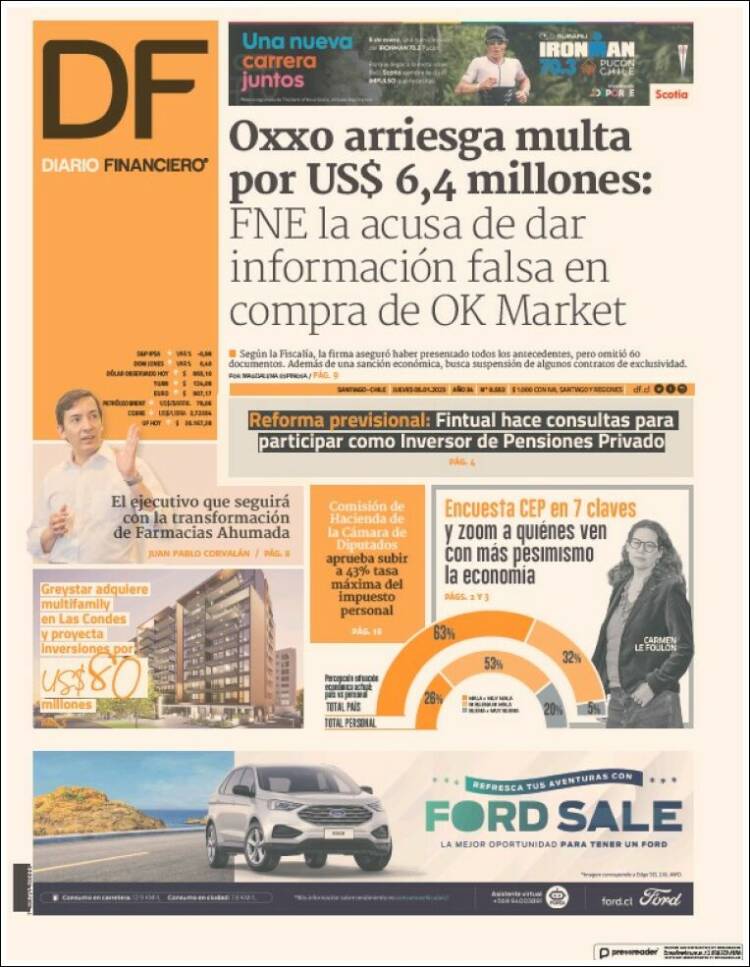 Portada de Diario Financiero (Chile)