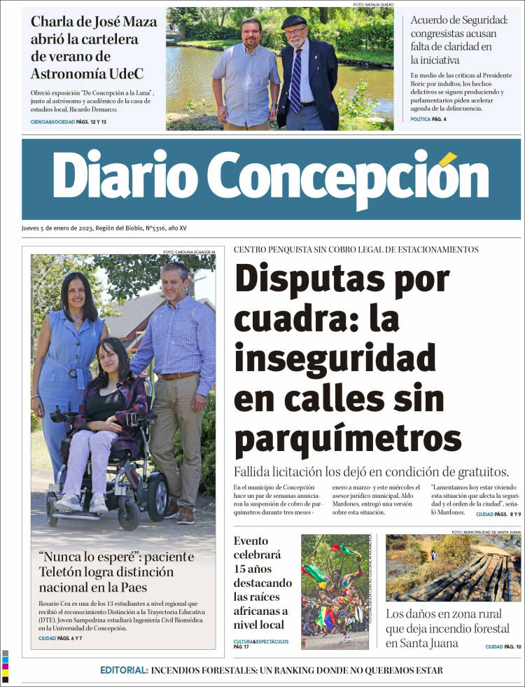Portada de Diario de Concepción (Chile)