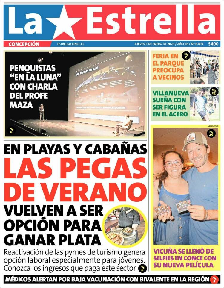 Portada de La Estrella de Concepción (Chile)