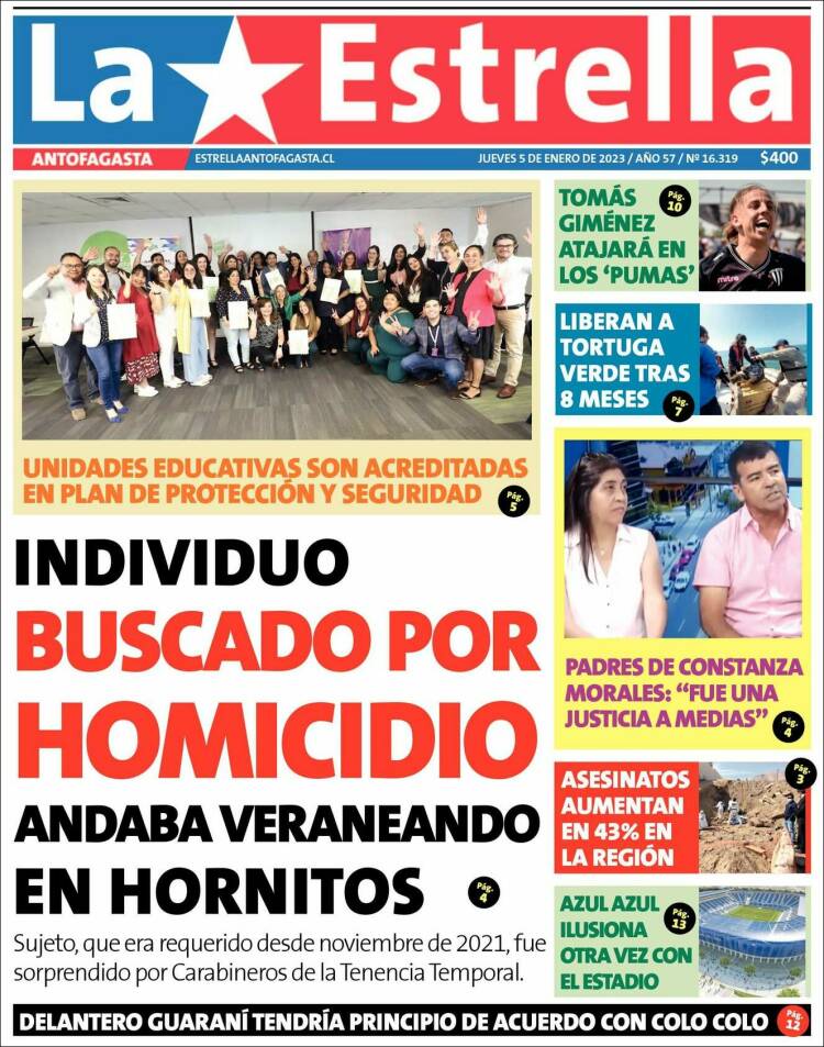 Portada de La Estrella del Norte (Chile)