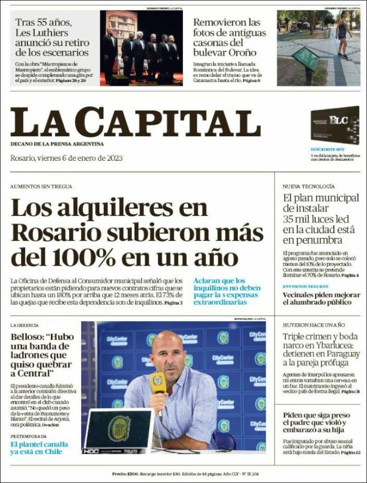 Portada de La Capital - Rosario (Argentina)