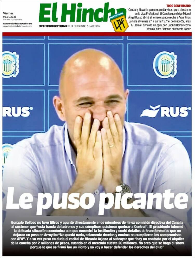 Portada de El Hincha (Argentina)