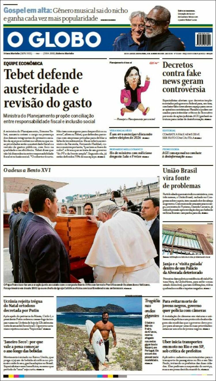 Portada de O Globo (Brasil)