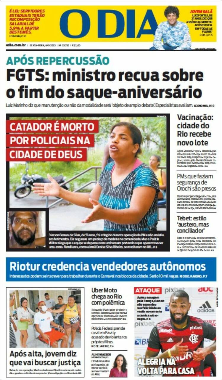 Portada de O Dia (Brasil)