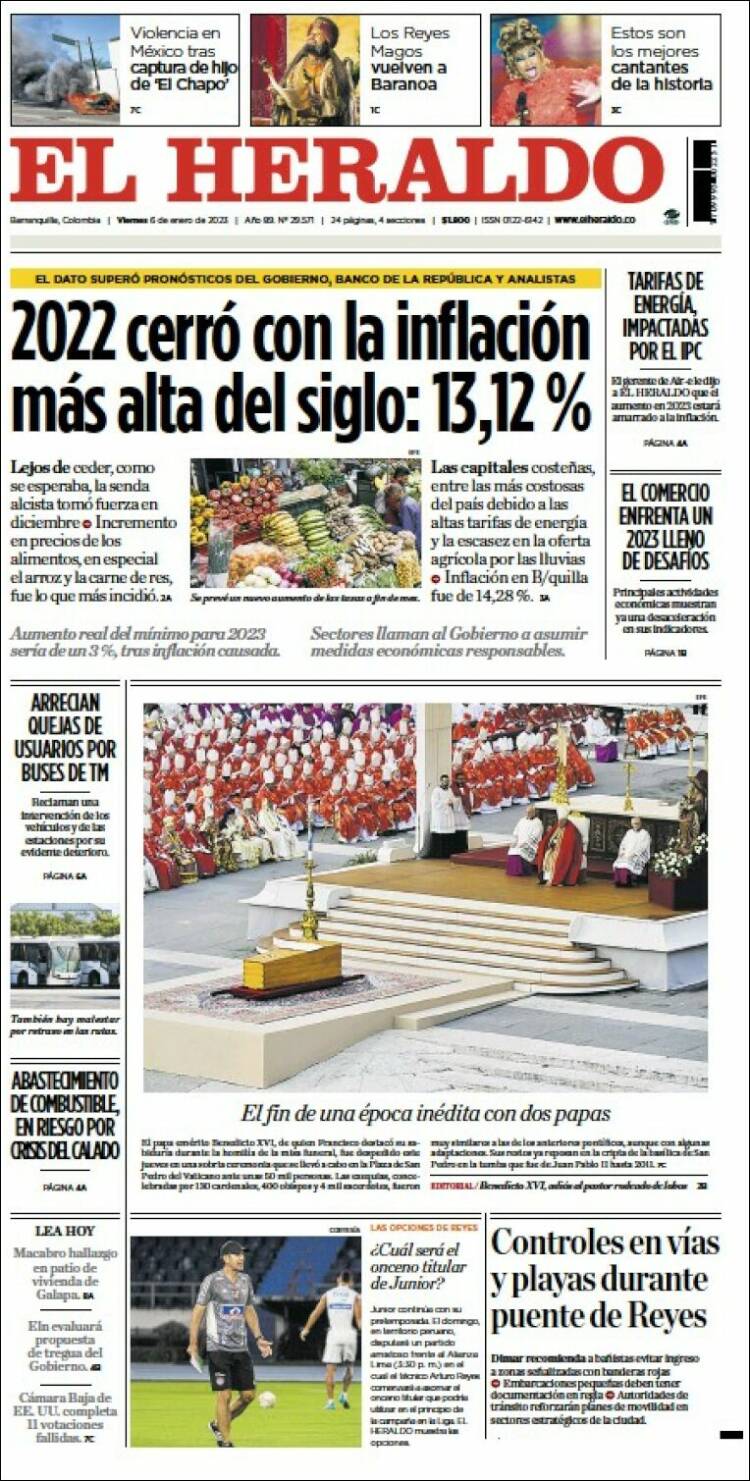 Portada de El Heraldo (Colombia)
