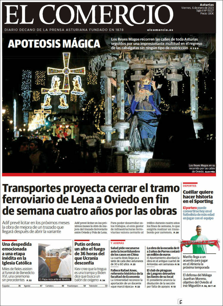 Portada de El Comercio (Espa&ntilde;a)