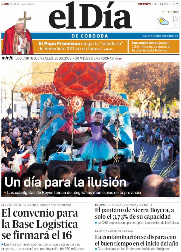 Portada de El Día de Córdoba (Espa&ntilde;a)