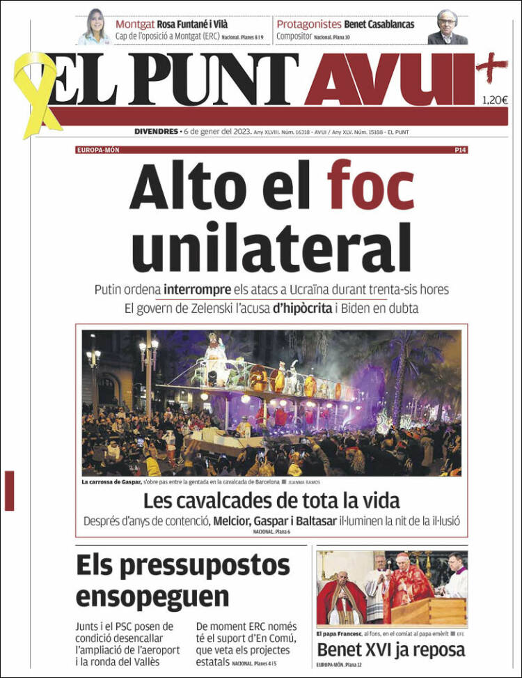 Portada de El Punt Avui (Espa&ntilde;a)