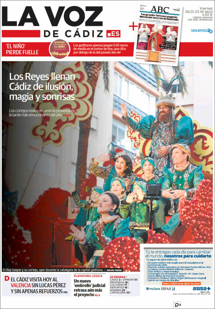 Portada de La Voz de Cádiz (Espa&ntilde;a)