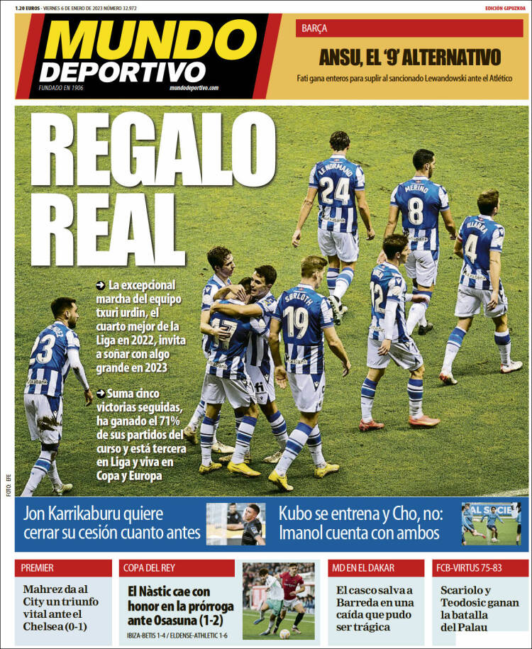 Portada de Mundo Deportivo Gipuzkoa (Espa&ntilde;a)