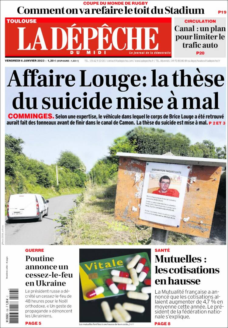Portada de La Dépêche du Midi (Francia)