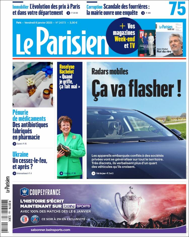 Portada de Le Parisien (Francia)