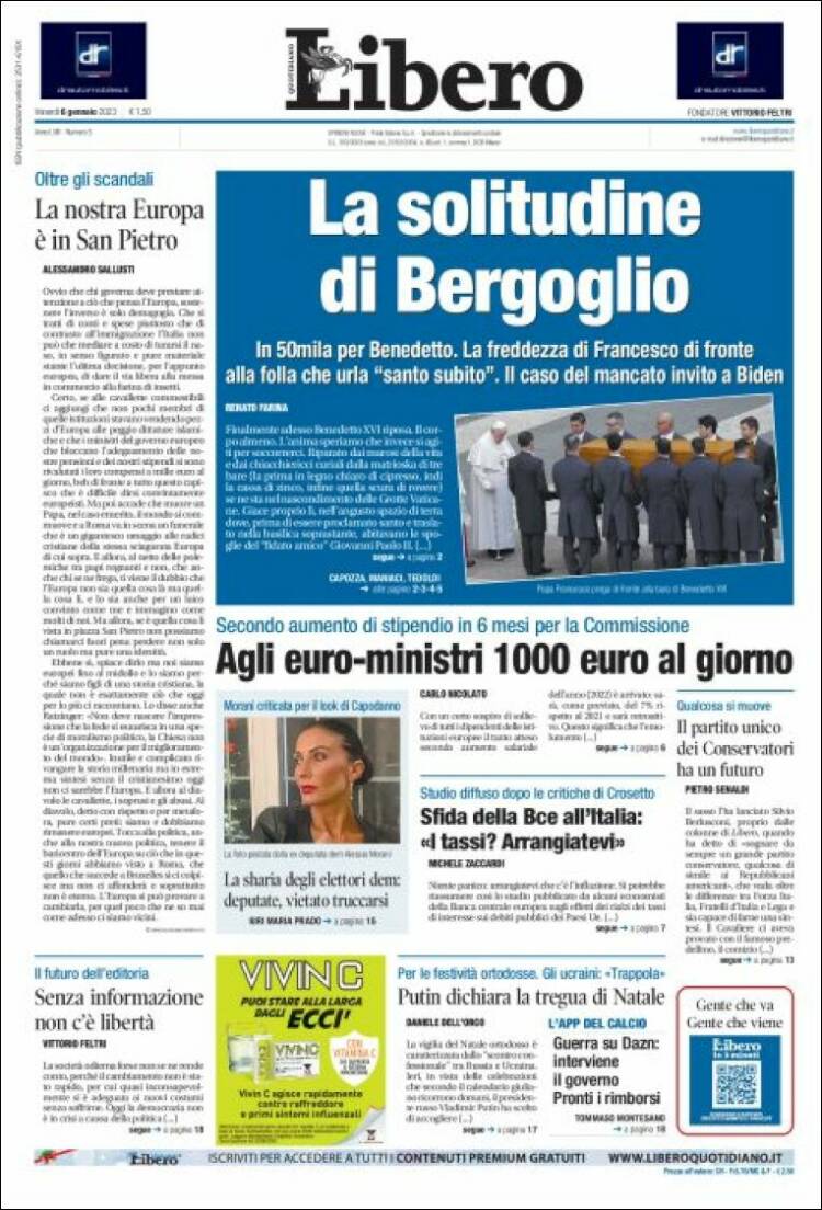 Portada de Libero (Italia)