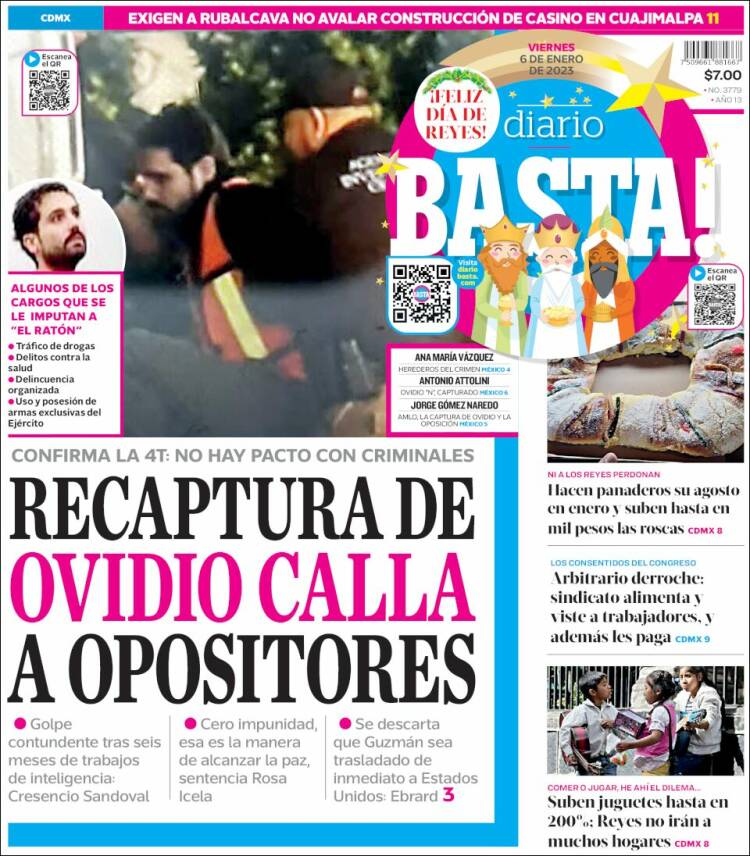 Portada de Diario Basta (México)