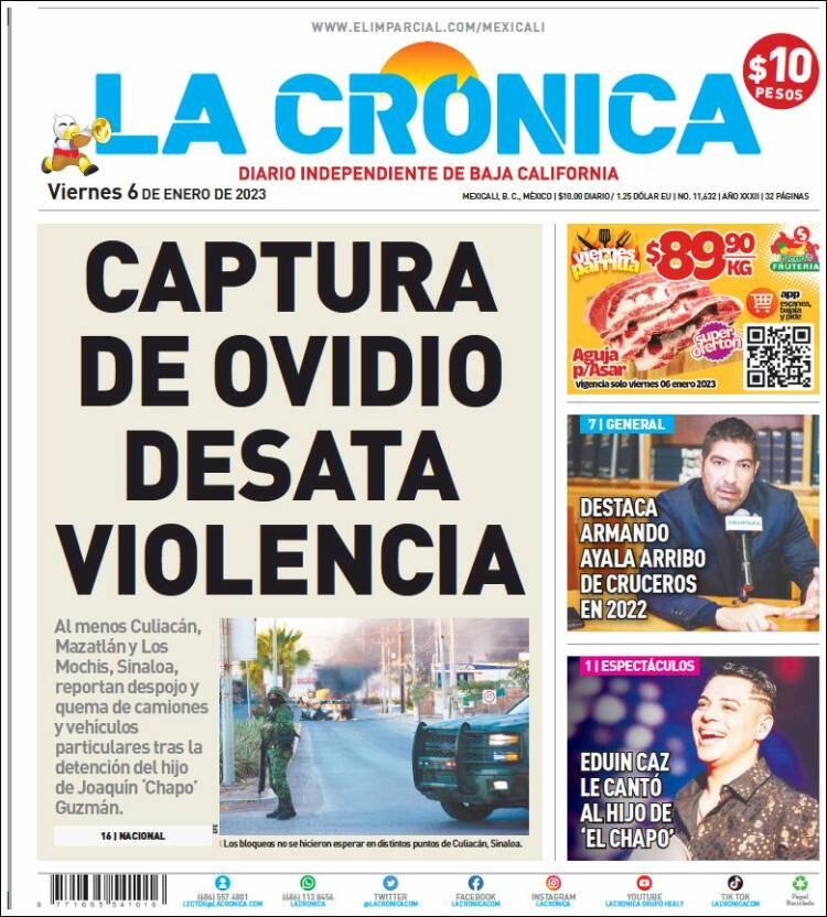 Portada de La Crónica de Baja California (México)