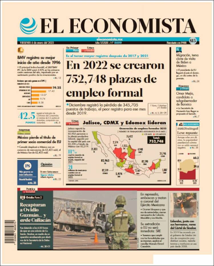 Portada de El Economista (México)