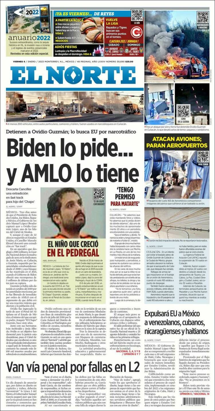 Portada de El Norte (México)