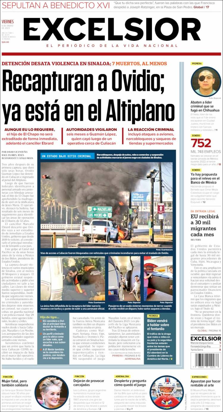 Portada de Excelsior (México)