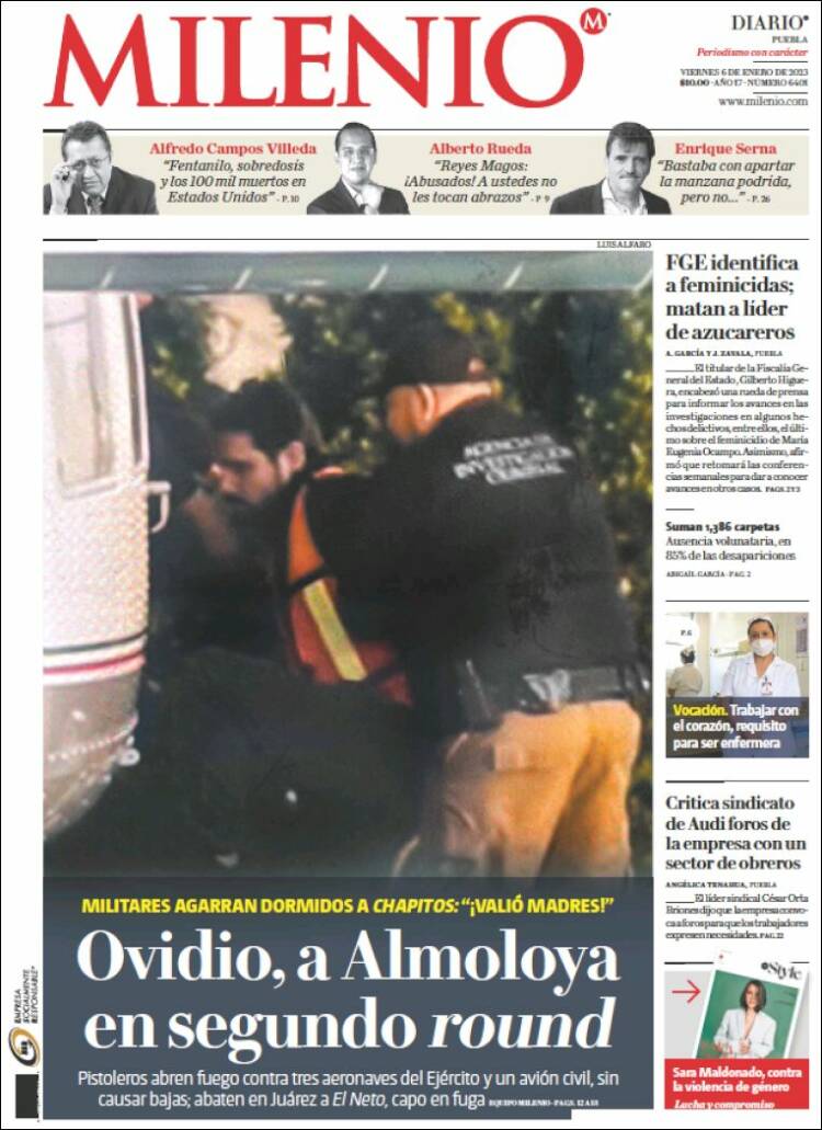 Portada de Milenio de Puebla (México)