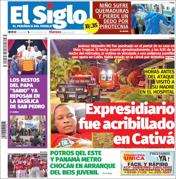 Portada de El Siglo (Panam&aacute;)