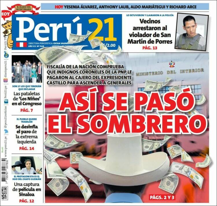 Portada de Perú 21 (Per&uacute;)