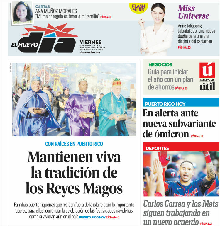 Portada de El Nuevo Día (Puerto Rico)