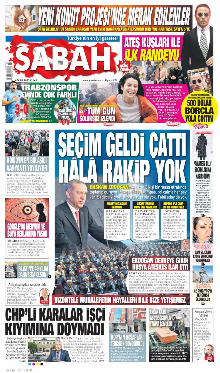 Portada de Sabah (Turquie)