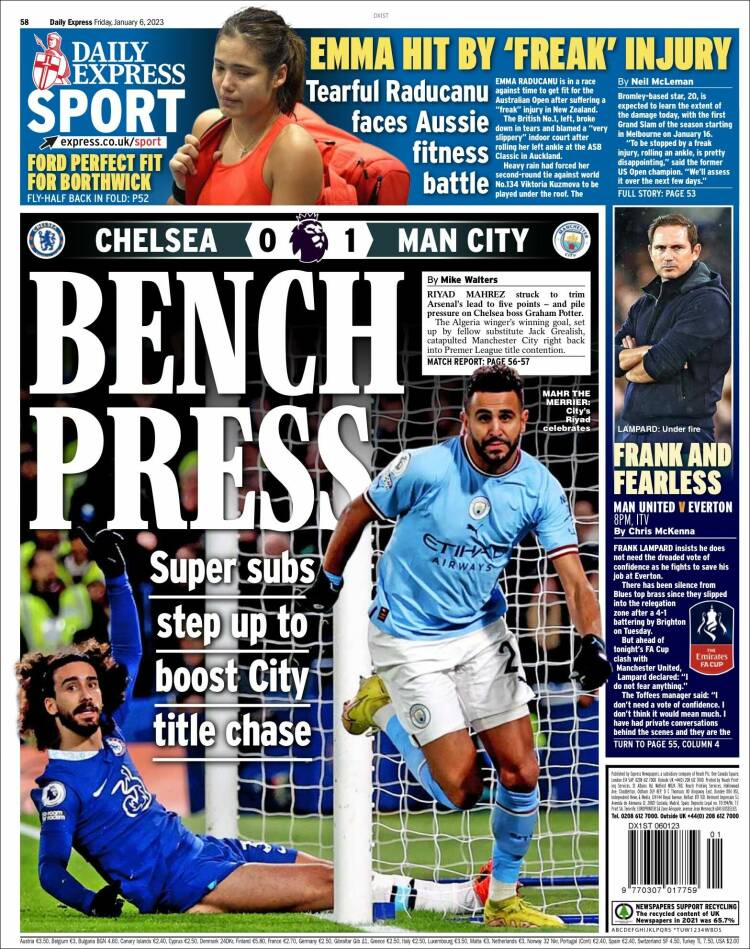 Portada de Express Sport (Royaume-Uni)