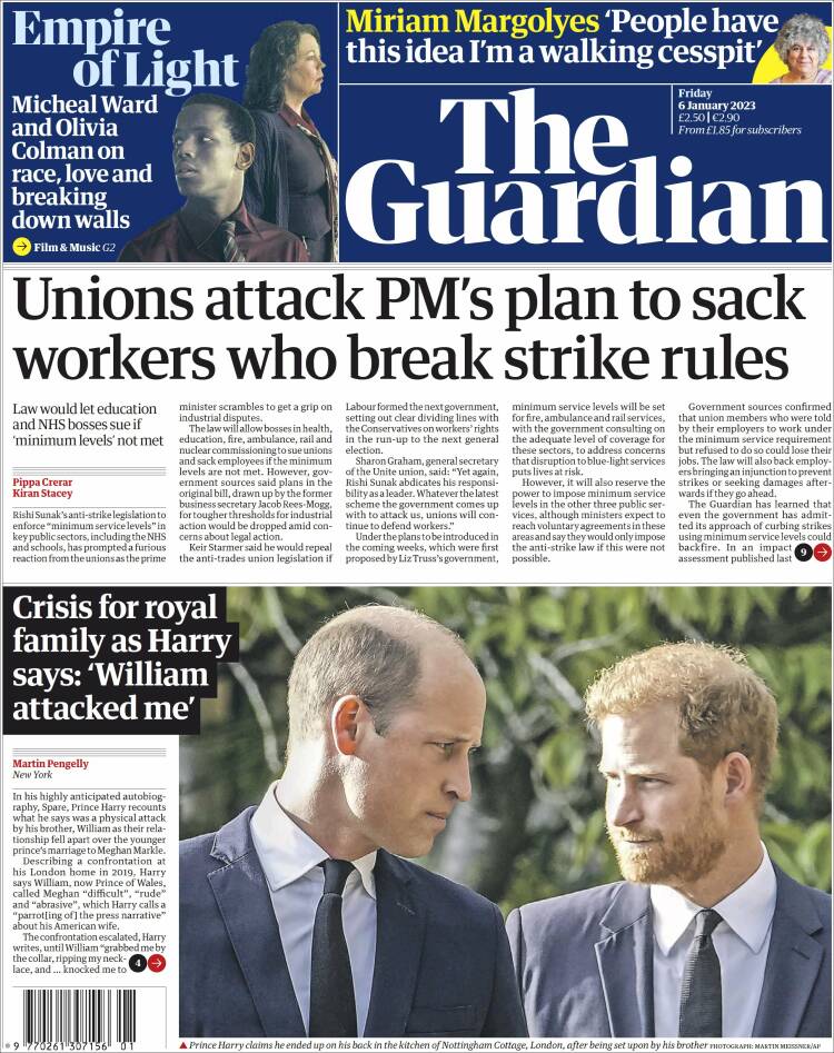 Portada de The Guardian (United Kingdom)